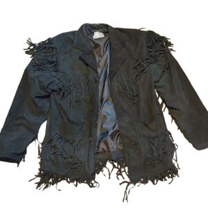 Vintage Fringe Jacket Suede 80s 1980s Trad Goth Western Gothic Leather 70s Boho